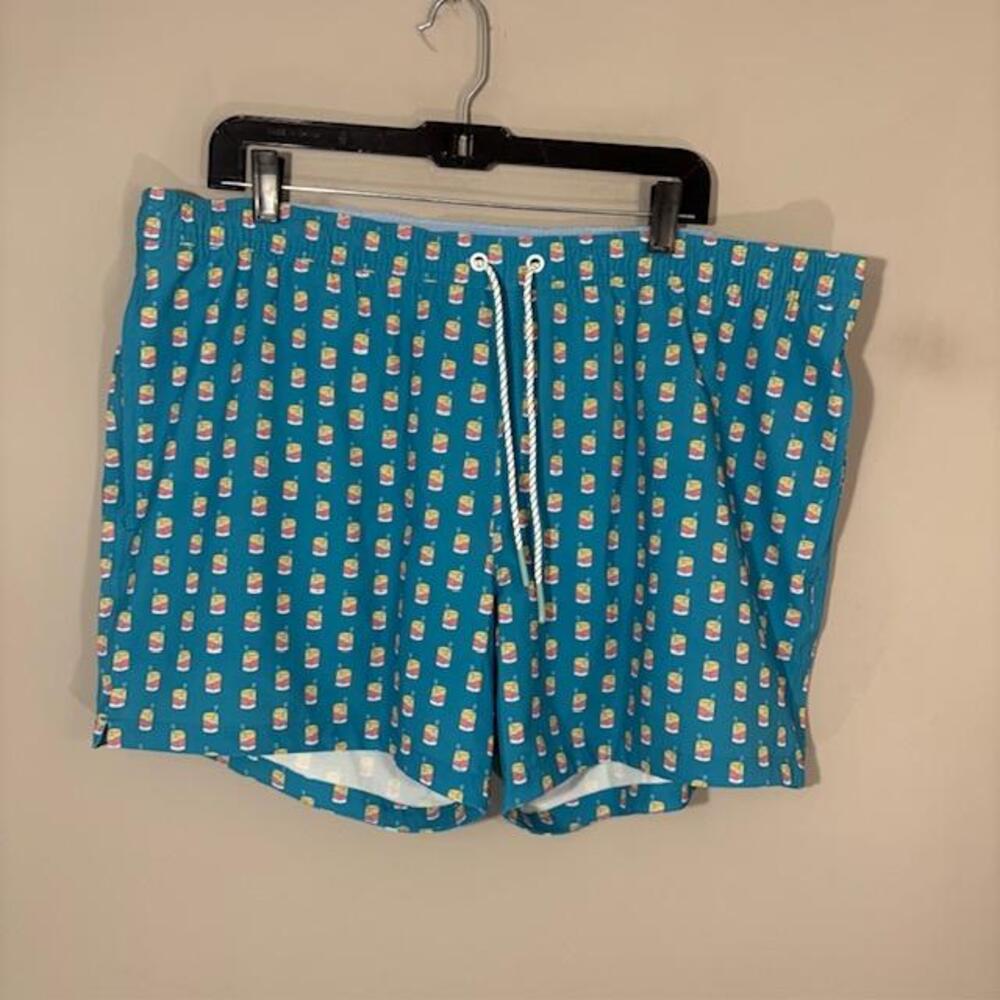 Bonobos Swim Trunks Shorts Mens XL Blue Drink 5 Inch Inseam Mesh Lined Quick Dry